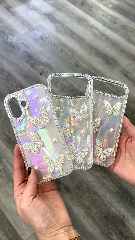 Iridescent case with butterflies for 17 series
