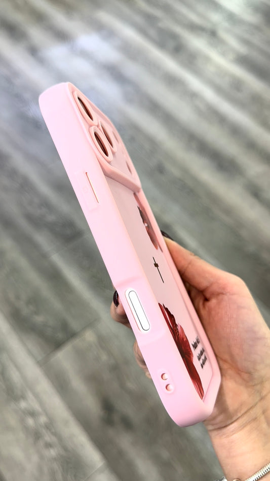 Pink or black Christian Silicon cover with camera protection