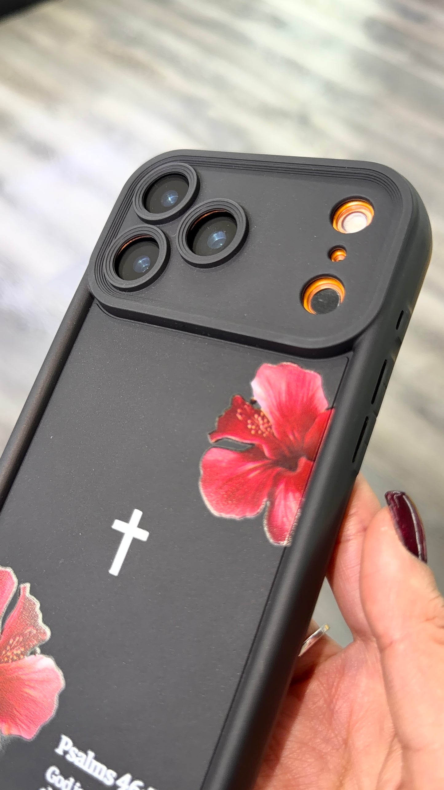 Pink or black Christian Silicon cover with camera protection