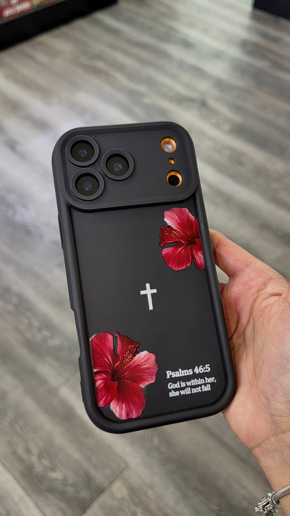 Pink or black Christian Silicon cover with camera protection