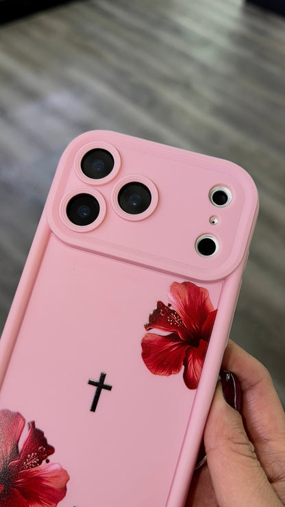 Pink or black Christian Silicon cover with camera protection