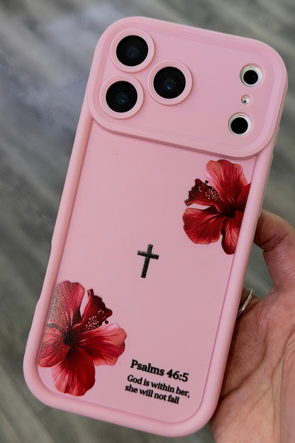 Pink or black Christian Silicon cover with camera protection